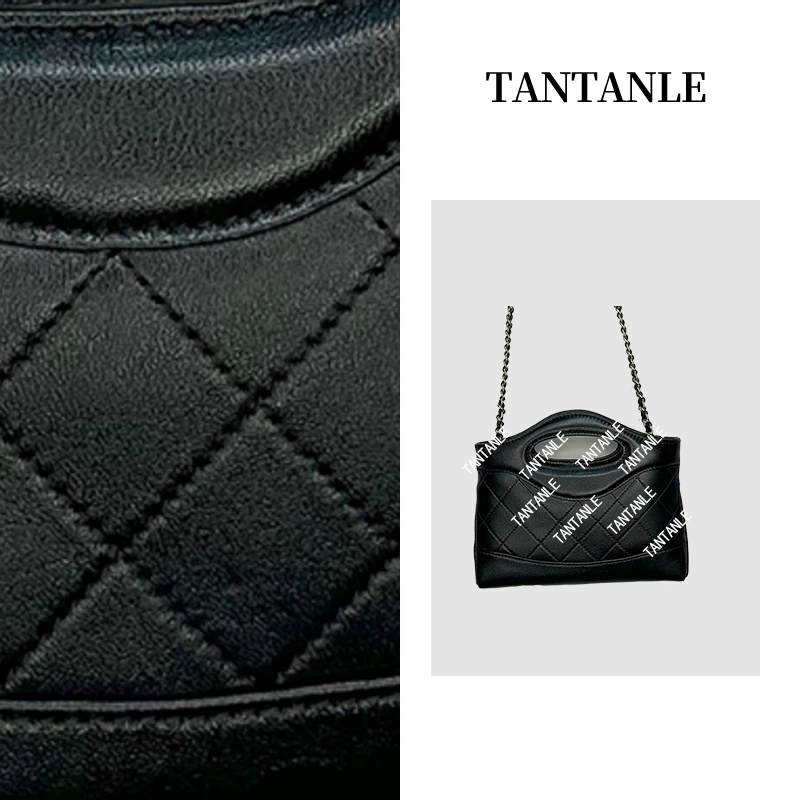 高定时尚潮流单肩斜跨百搭轻奢洋气气质潮流女包黑色