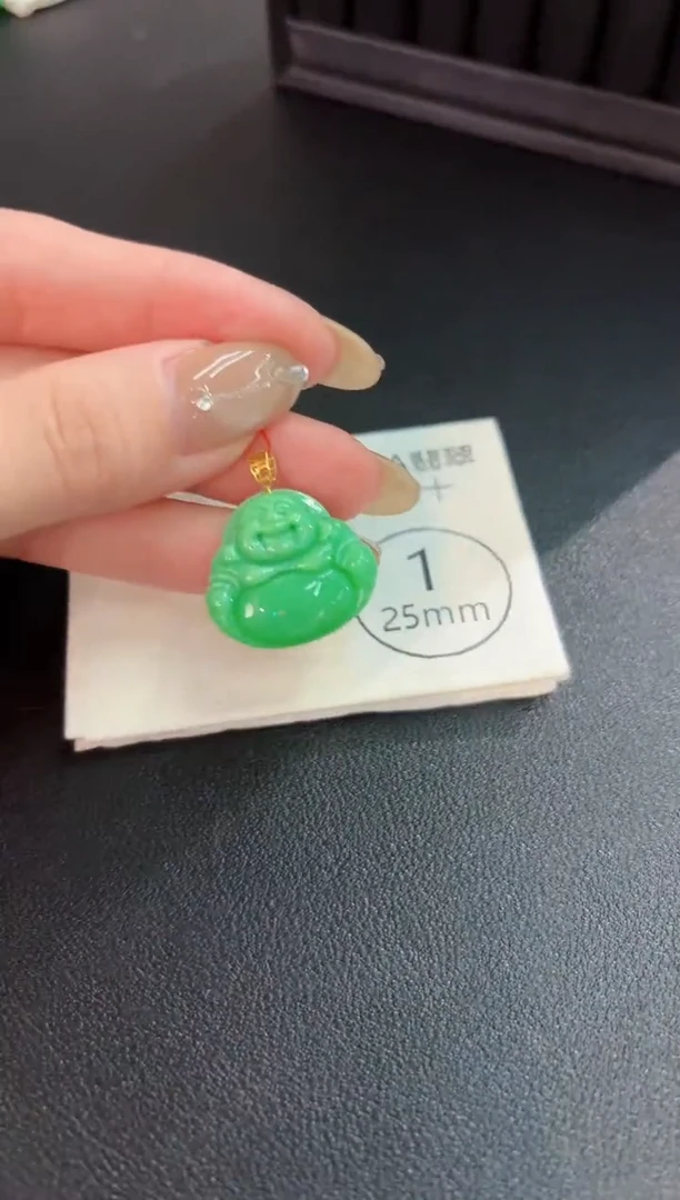 翡翠18K金镶嵌颈饰 缅料A货/支持复检/一件