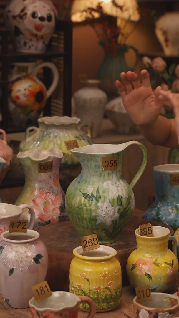 陶瓷055景德镇设计师手作花器摆件侘寂风