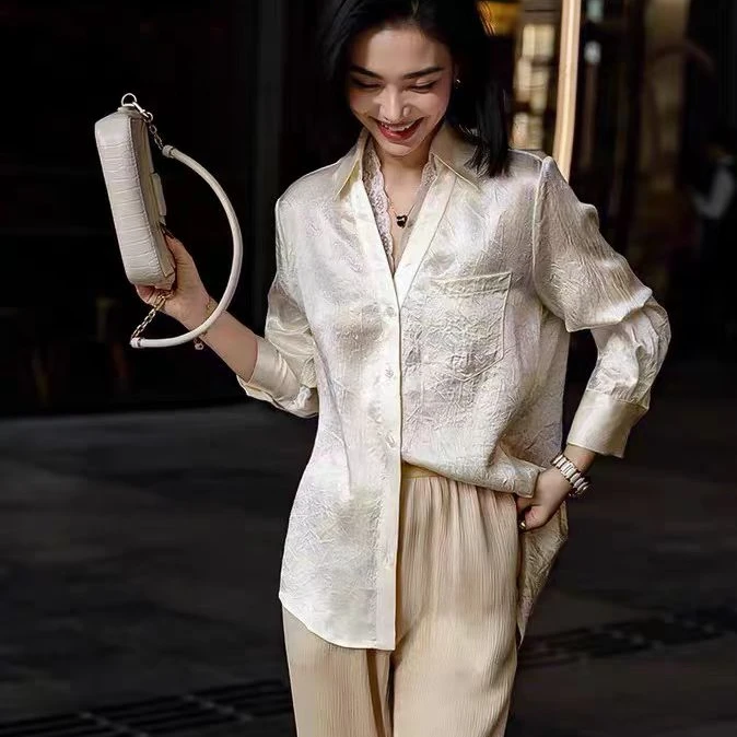 2025年春季新品女装修身显瘦时尚气质洋气小衫打底衫衬衫5052