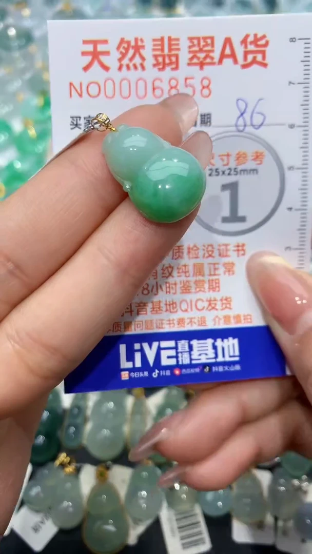 【闪购商品】翡翠颈饰18K金镶嵌天然缅甸A货翡翠86