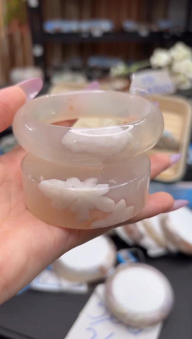 未镶嵌手镯石英质玉A316(61圈赠送镯心)