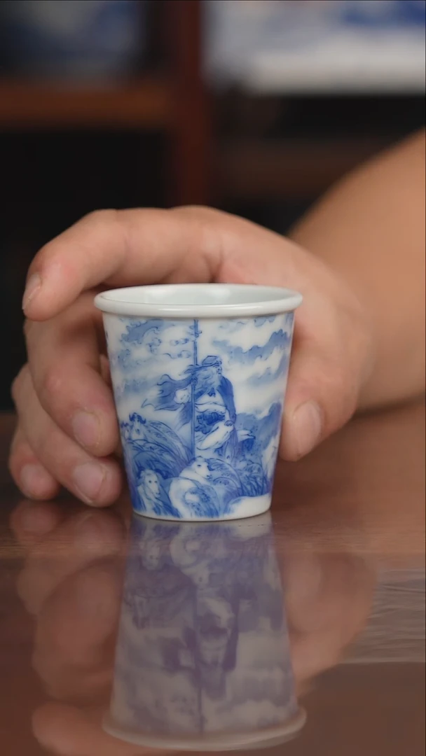 晓竹窑青花人物苏武牧羊
