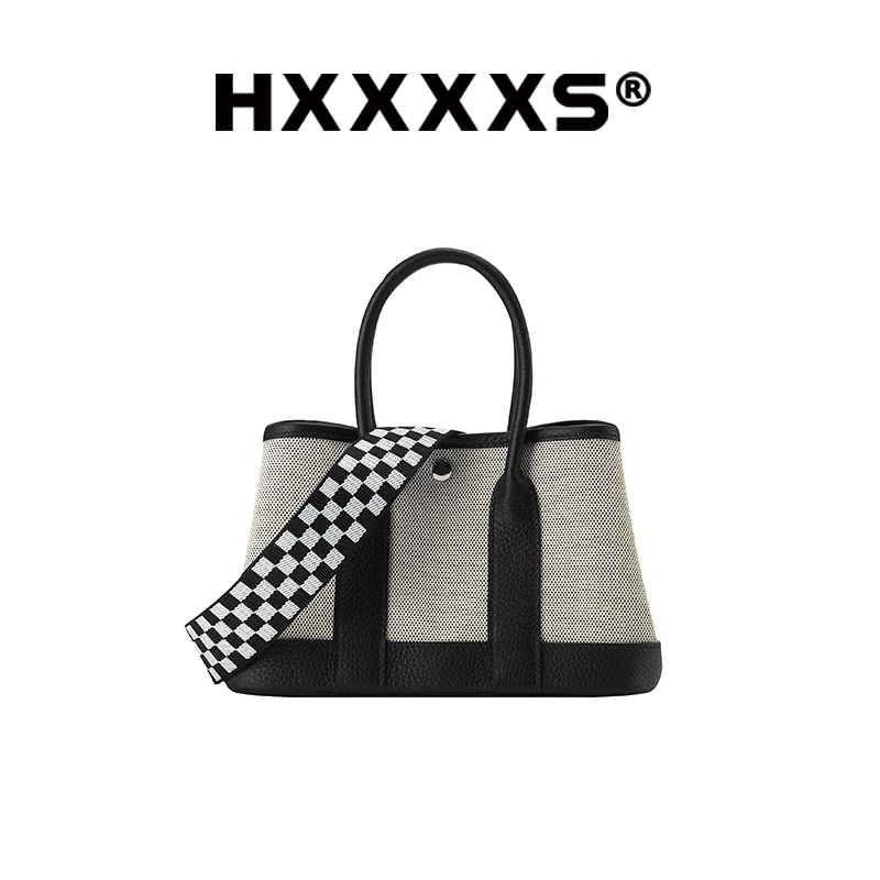 【周年限定】HXXXXS通勤帆布撞色花园包高级手提包包