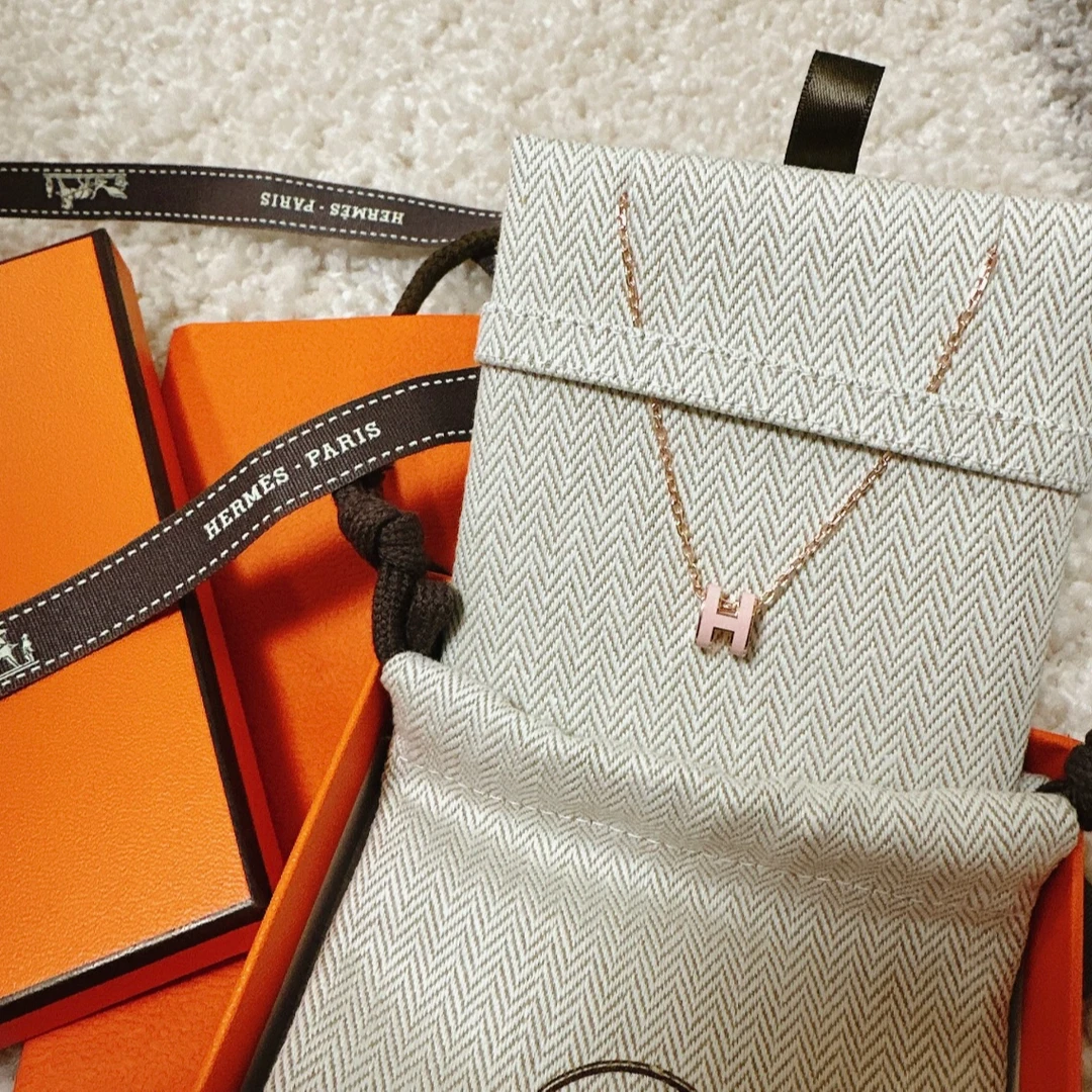 99新 Hermes/爱马仕 7姐专场/樱花粉 mini pop h 项链