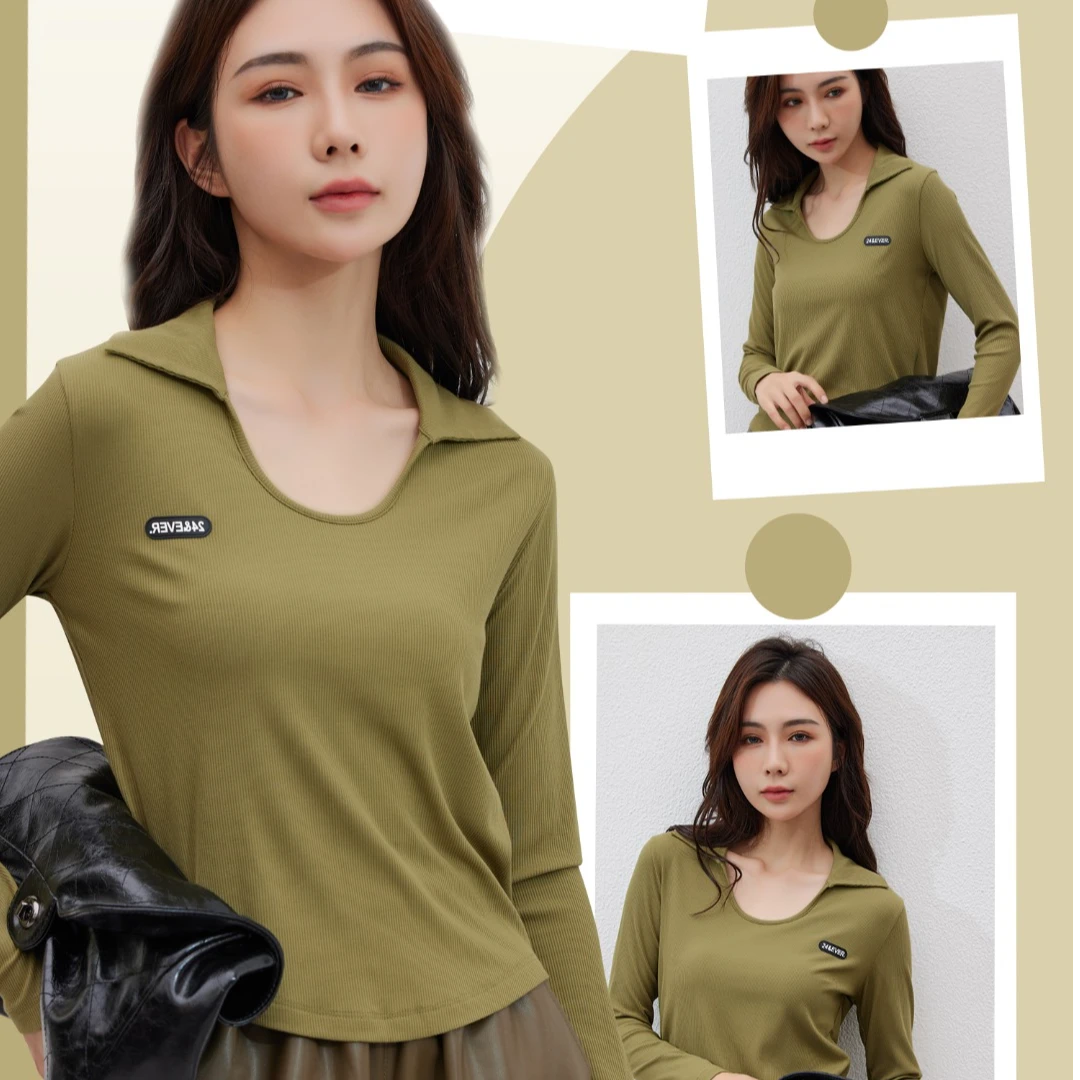 美娜舒丹条纹牙签绒女士休闲百搭针织衫4336