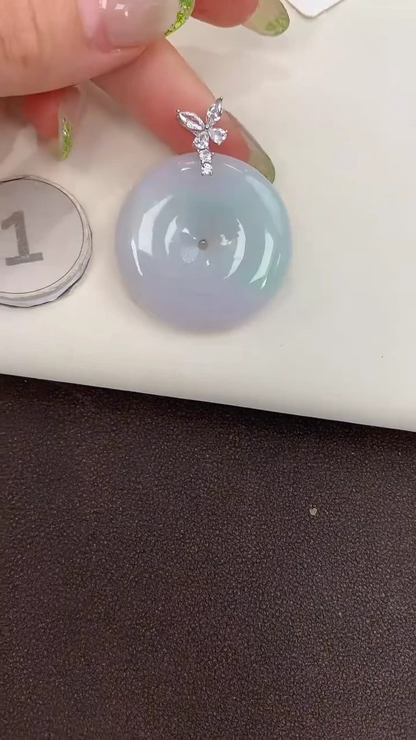 颈饰银S925镶嵌翡翠天然缅甸a货翡翠