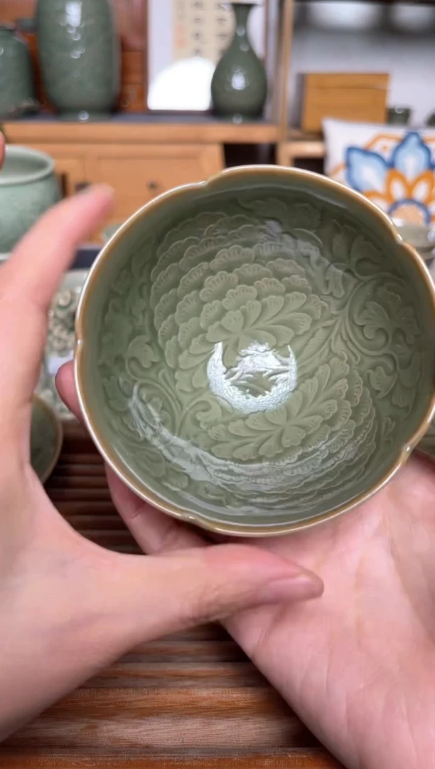 其他190纯手工塔式牡丹纹玉兰杯