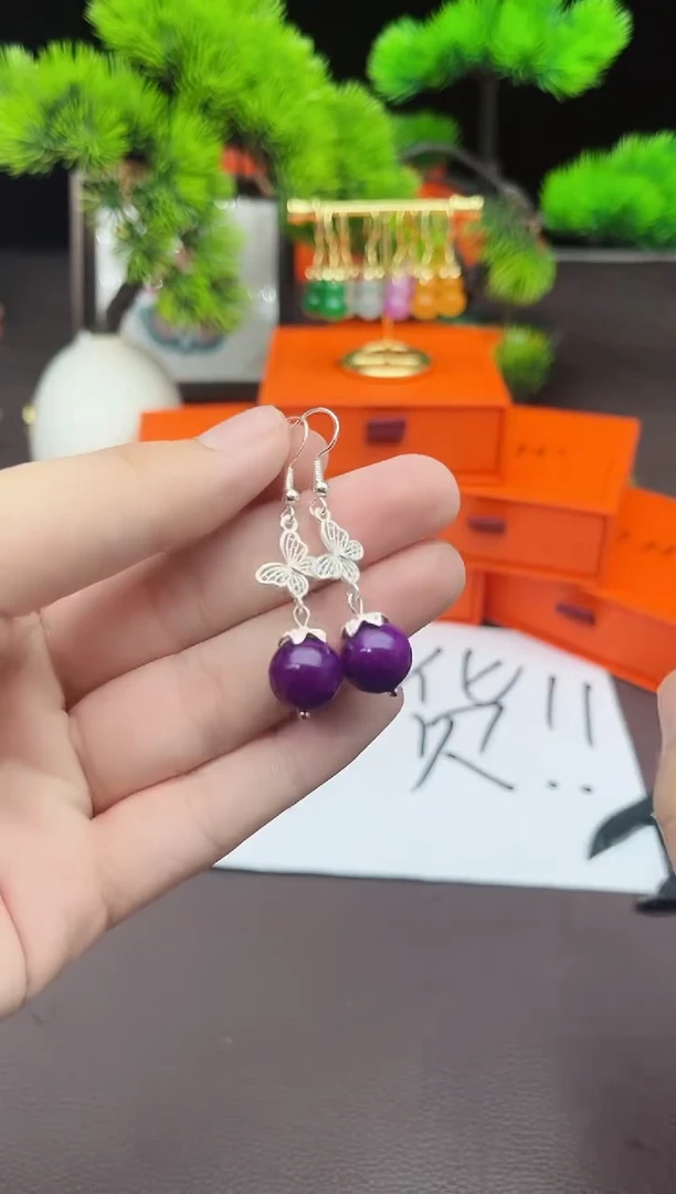 【闪购商品】玛瑙/玉髓耳钉银S925镶嵌414000