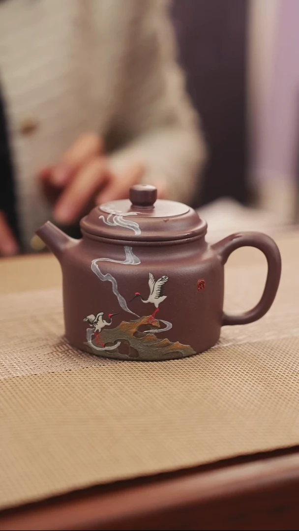 原矿德中泥绘紫砂壶天青41