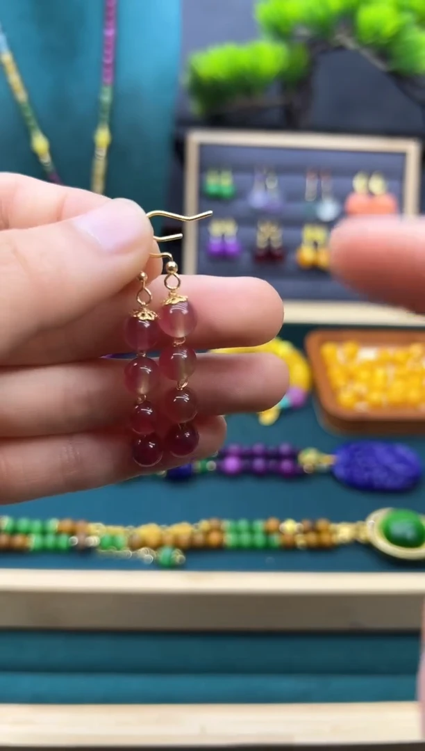 【闪购商品】碧玺耳饰14K金镶嵌E248