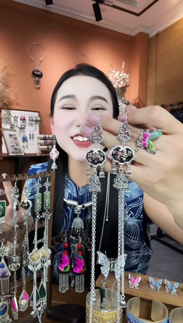 刺绣纯手工民族风耳环