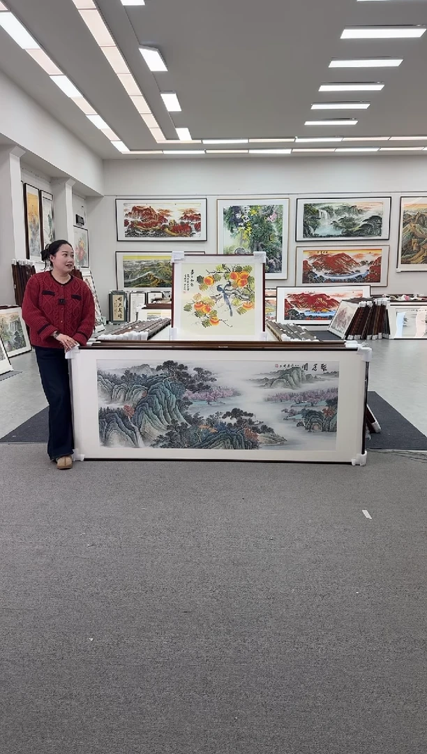 国画手绘  雅居图   219*88