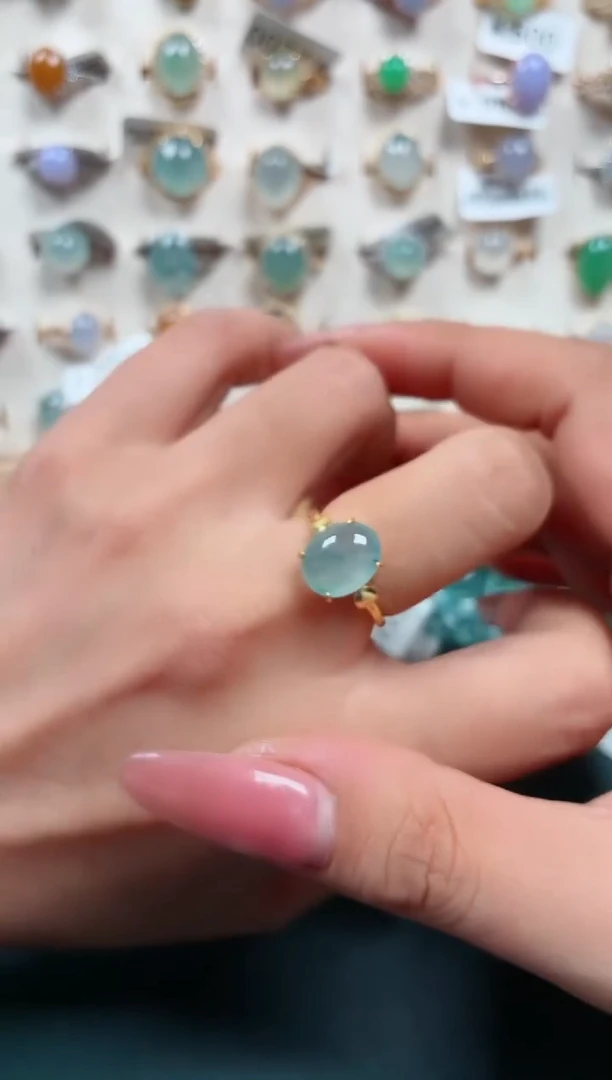 银S925镶嵌戒指翡翠.