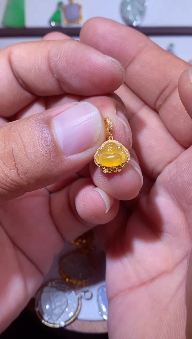 吊坠(不含链)18K金镶嵌翡翠糖*屋1111111