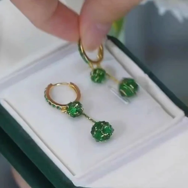 铜合金合成锆石耳饰 「告白气球」高级感网红气质时尚轻奢百搭耳环