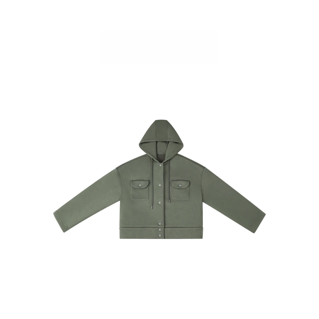 "瓦松绿外套"秋冬上新时尚连帽外套 982