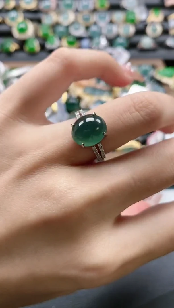 【闪购商品】翡翠戒指银S925镶嵌51511