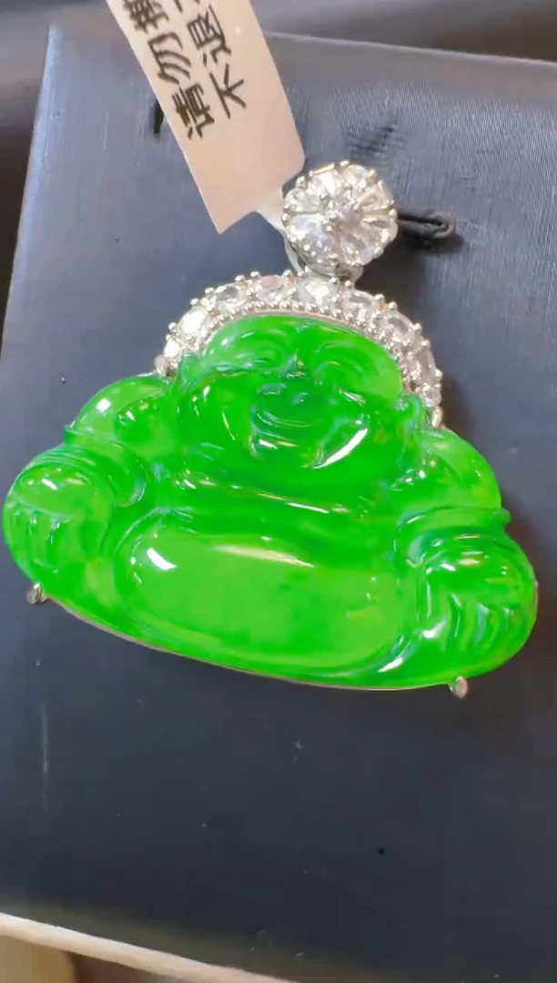 吊坠(赠链)银S925镶嵌翡翠天然A货翡翠