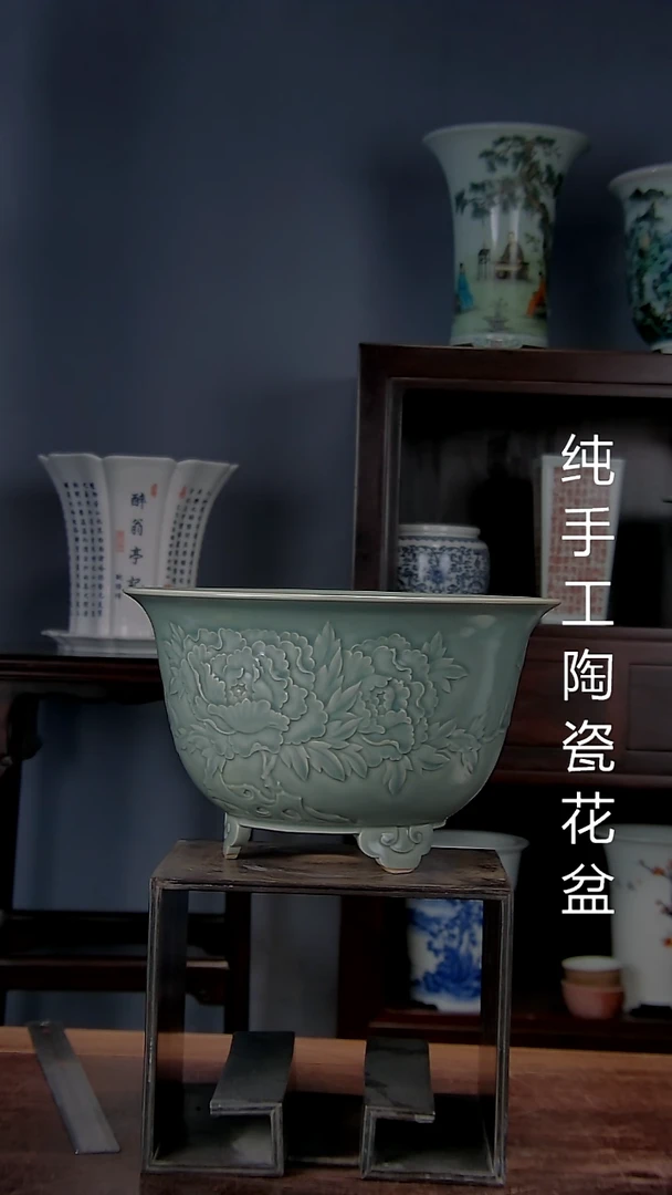 景德镇陶瓷 手工花盆
