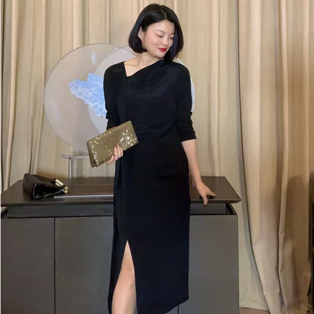 TANTAN 显瘦气质开叉修身气质连衣裙LL 2503