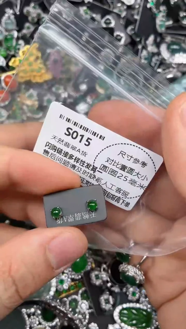 颈饰未镶嵌翡翠S015耳钉