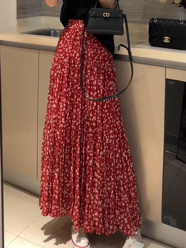 韩版洋气复古碎花半身裙女夏季新款长裙今年流行的爆款裙子潮8583