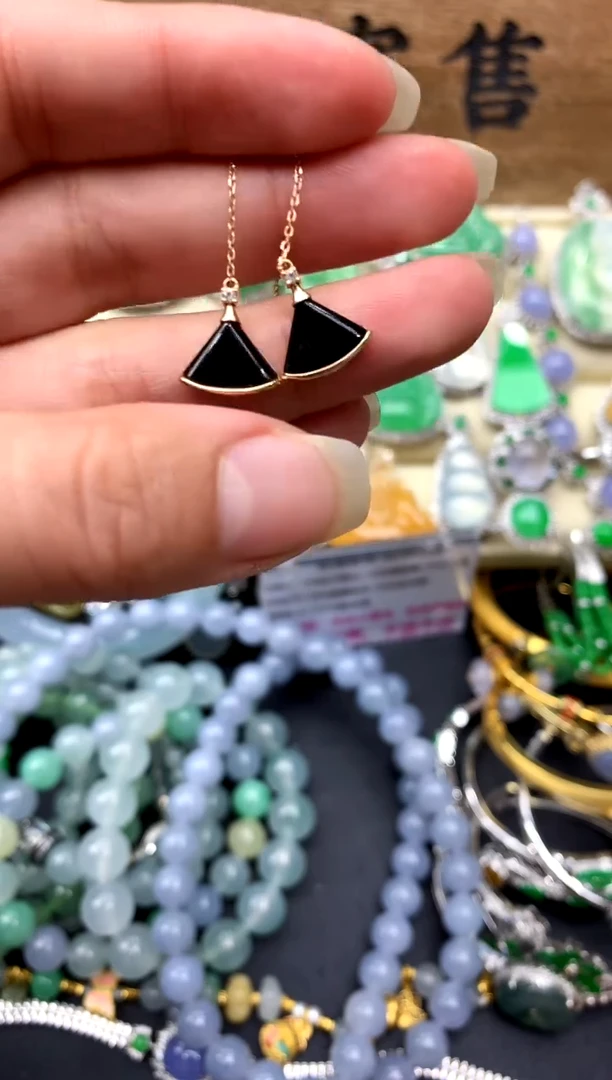 【闪购商品】翡翠耳饰18K金镶嵌250-中国好珍宝