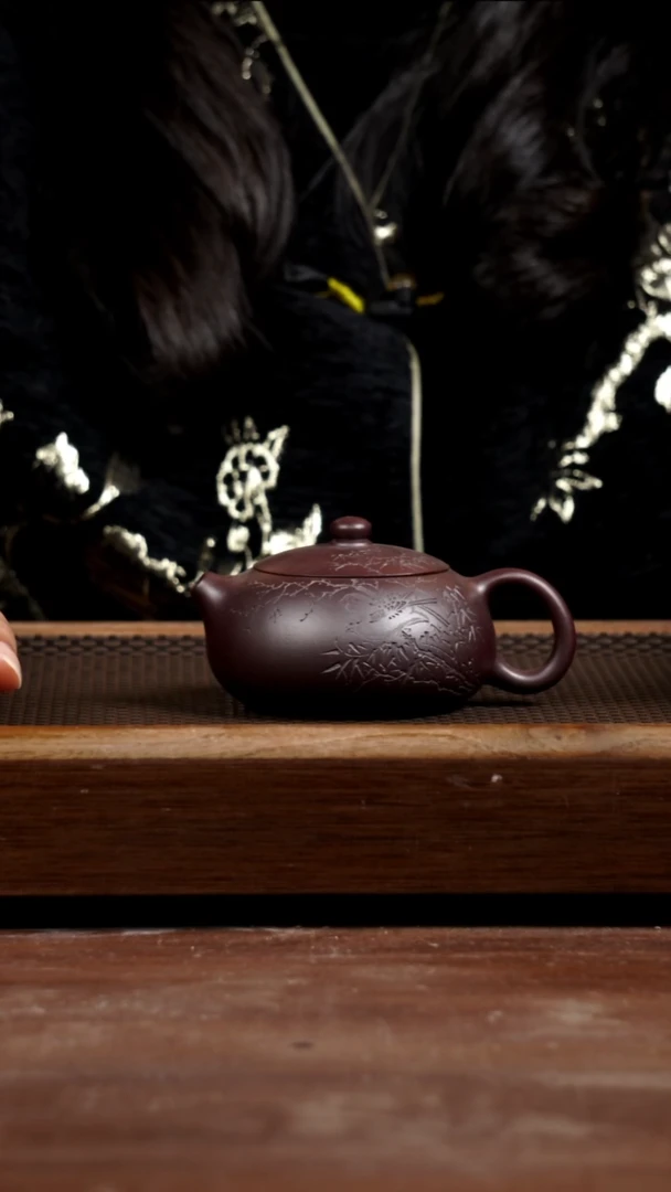 茶壶紫砂金龙血扁西施175CC