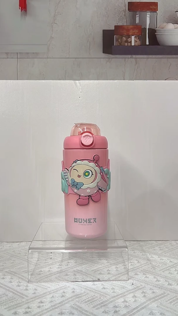 316不锈钢蛋仔派对缤纷保温杯500ML 草莓垂耳兔31517