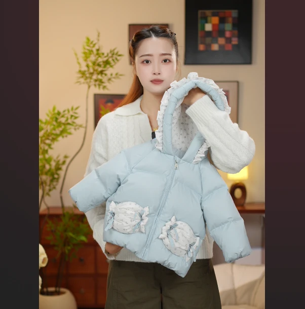 【YN童品】女童羽绒服冬季新款巫师帽加厚保暖甜美连帽时尚洋气