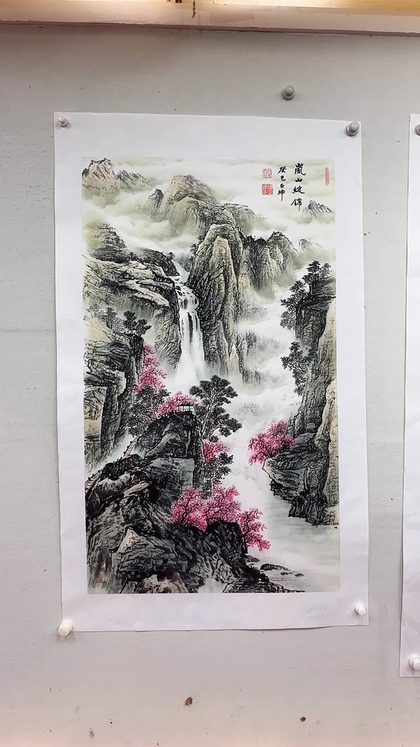 国画岚山绽锦/4尺托底/谭正坤