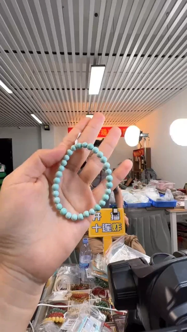 未镶嵌绿松石吊坠(不含链)绿松圆珠单圈手串6mm