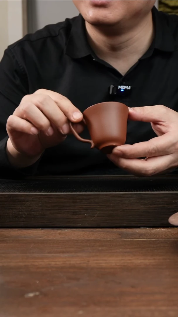 茶杯紫砂紫泥小号小把杯 ！