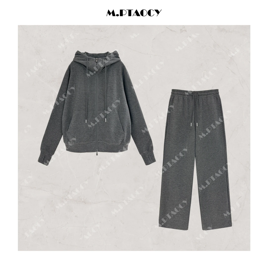 桃桃家-【时髦精】版型超好又垂又软的松弛感 秋冬连帽运动套装1054