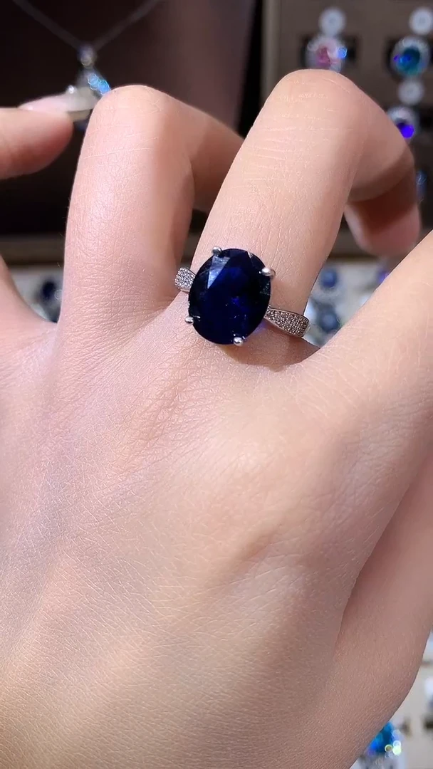 无925银皇家蓝色戒指
