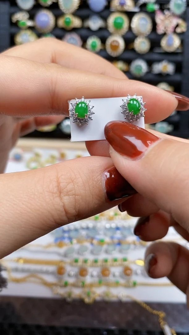 银S925镶嵌戒指翡翠217