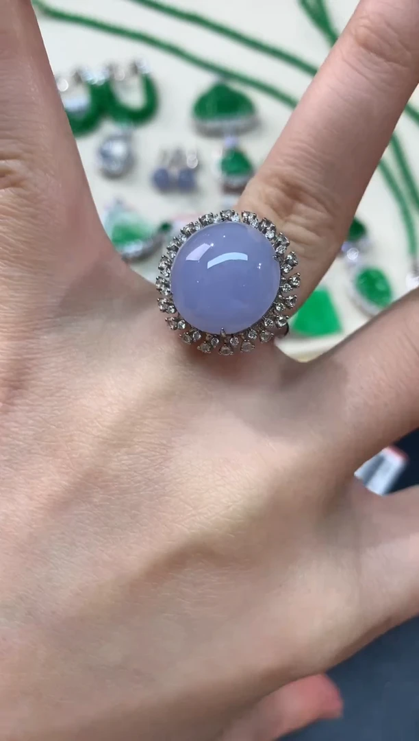 【闪购商品】翡翠戒指18K金镶嵌A475|15800