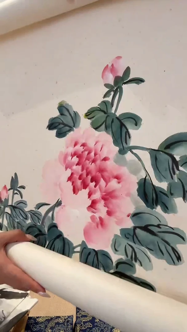 国画?****省J王老师国画作品一件 牡丹