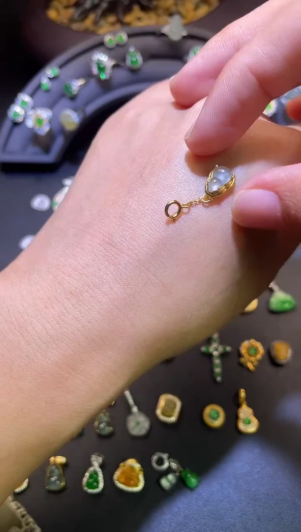 吊坠(不含链)银S925镶嵌翡翠1