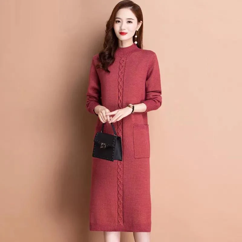 【双十二大促】加肥加大码女装半高领毛衣打底衫中长款胖妈妈装配大