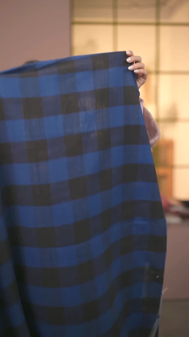 棉2米思密达蓝黑格纹棉面料磨毛衬衫面料108CM198G/M