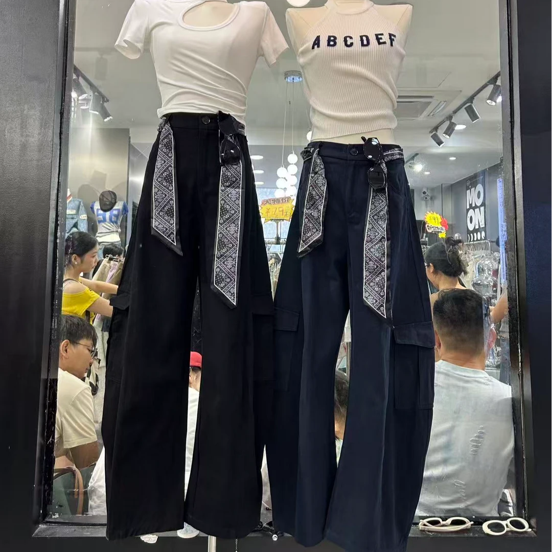 工装裤百搭透气休闲风休闲裤直筒宽松设计感5811