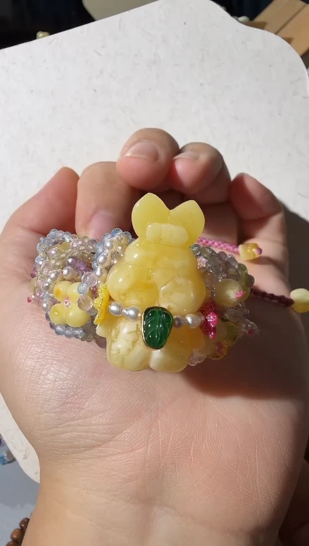 手链蜜蜡未镶嵌蜜蜡小兔手链