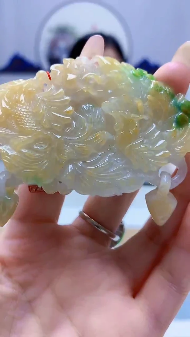 未镶嵌定制翡翠4852DD-毛货挂件39
