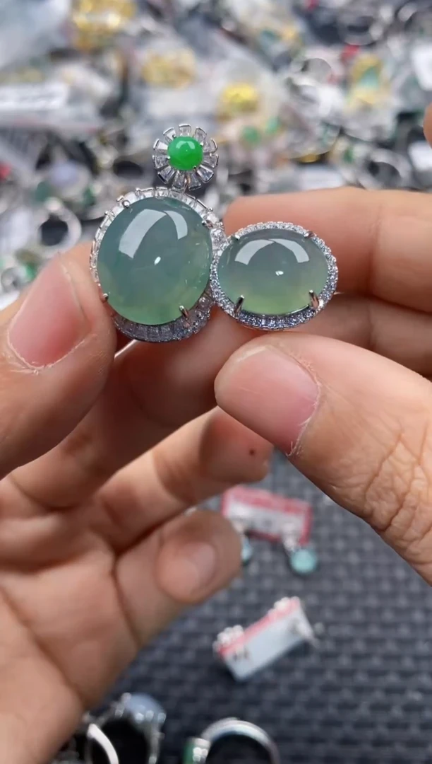 银S925镶嵌戒指翡翠333     7