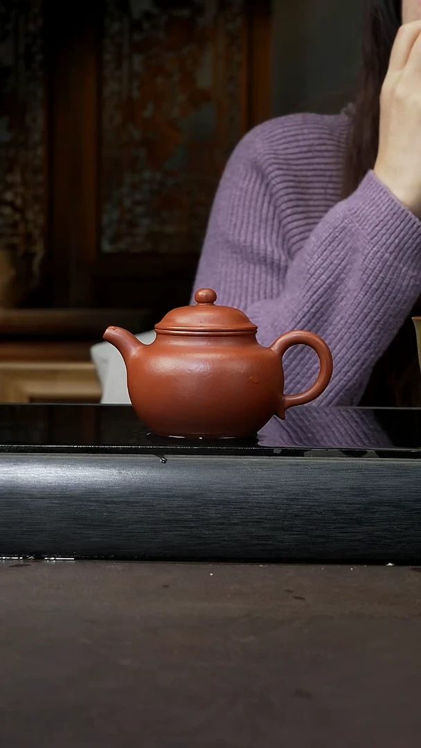 【闪购商品】紫砂茶壶赵庄朱泥 莲子 150cc 011