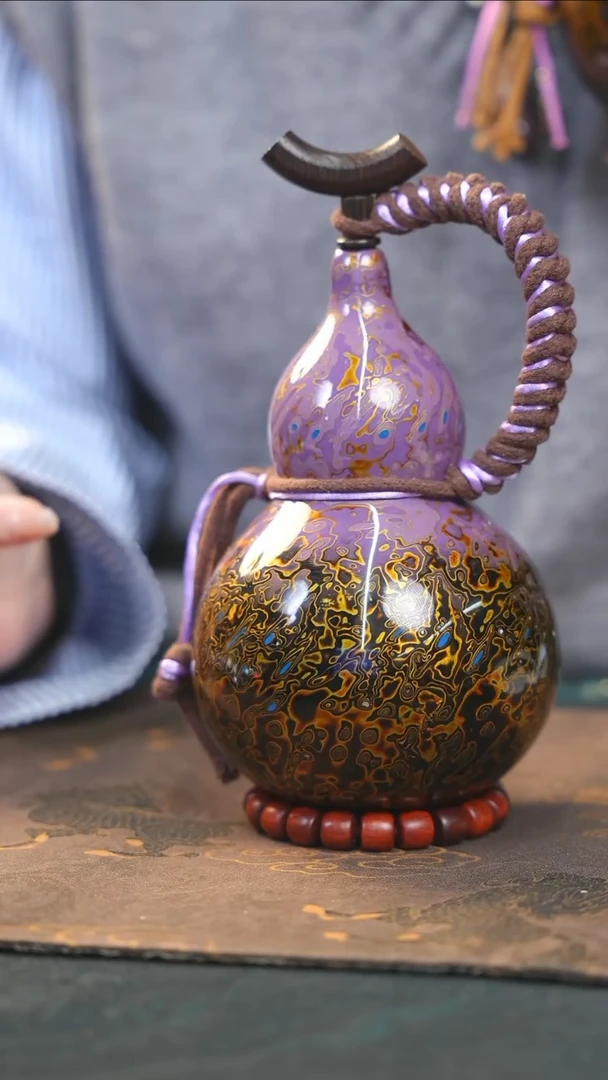 【闪购商品】RH142漆艺酒葫芦不包手串及旋转底座