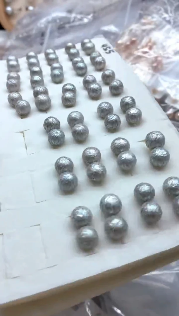 银S925镶嵌耳钉淡水珍珠多样性发其一，非无暇