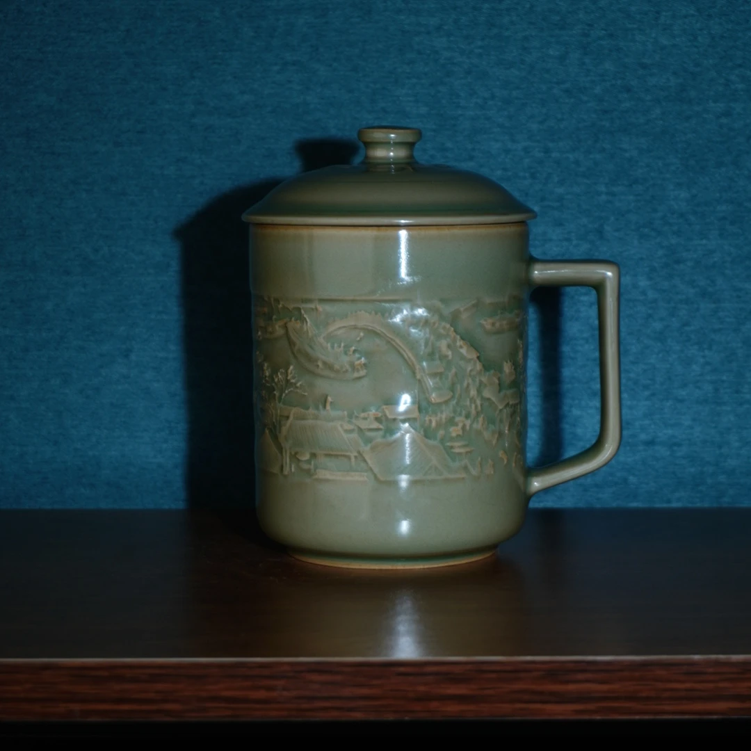 耀州窑清明上河图办公杯茶杯一个